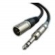 cable 1/4''Jack 6.5mm Male to XLR Male Microphone Mono Cable Foil+Braided Shielded 3M	