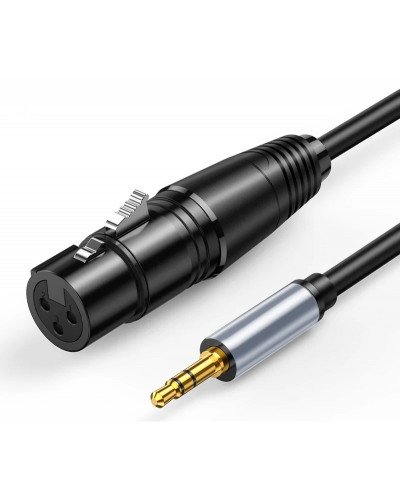XLR to 3.5mm Audio Cable Microphone Balanced Analog Audio Cord XLR Female to AUX 3.5mm Jack for Computer Phone Speaker Amplifier 3M