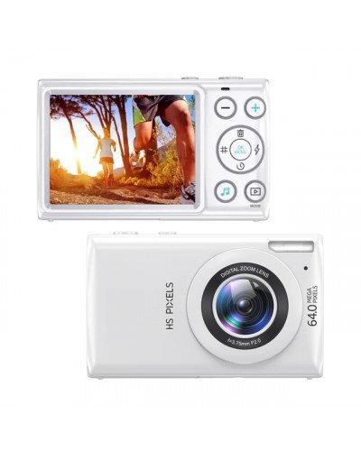 Digital Camera MP3 Player Auto Focus 2.8inch Screen Compact US - white