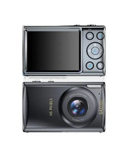 Digital Camera MP3 Player Auto Focus 2.8inch Screen Compact US - black