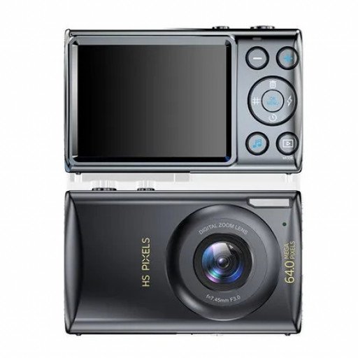 Digital Camera MP3 Player Auto Focus 2.8inch Screen Compact US - black