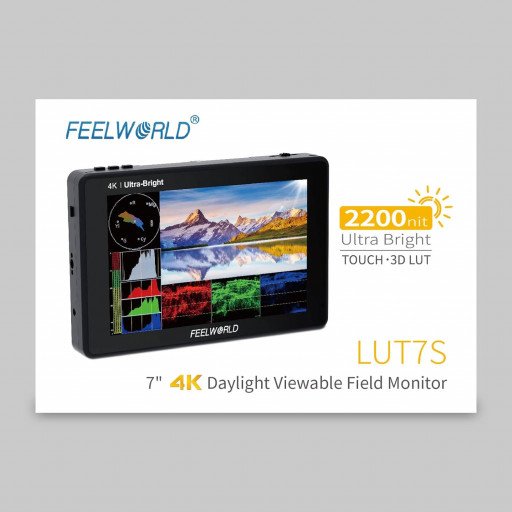 FEELWORLD T7 PLUS 7 Inch 3D LUT DSLR Camera Field Monitor with Waveform 4K HDMI Aluminum Housing