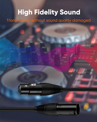 Cable XLR Cable, XLR Male to XLR Female Balanced 3 PIN Microphone Cable , Black 20M 