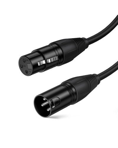 Cable XLR Cable, XLR Male to XLR Female Balanced 3 PIN Microphone Cable Black 3M	