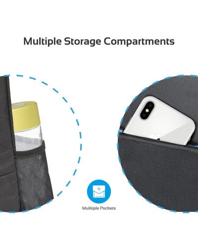 PROMATE Urban Business Travel Backpack for 15.6 inch Laptop-ALPHA-BP-BLACK