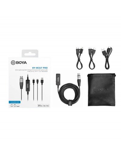 BOYA BY-BCA7 Pro XLR to Lightning & USB-A & Type-C Connectors Microphone Cable