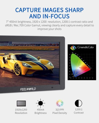 FEELWORLD T7 PLUS 7 Inch 3D LUT DSLR Camera Field Monitor with Waveform 4K HDMI Aluminum Housing FEELWORLD T7 PLUS 7 Inch 3D LUT DSLR Camera Field Monitor with Waveform 4K HDMI Aluminum Housing