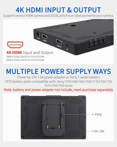 FEELWORLD T7 PLUS 7 Inch 3D LUT DSLR Camera Field Monitor with Waveform 4K HDMI Aluminum Housing FEELWORLD T7 PLUS 7 Inch 3D LUT DSLR Camera Field Monitor with Waveform 4K HDMI Aluminum Housing