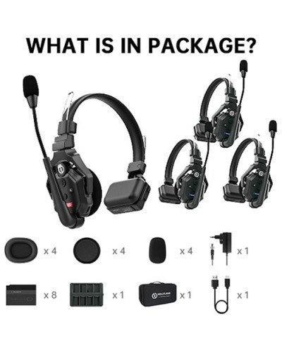 Hollyland Solidcom C1-4S Full-Duplex Wireless DECT Intercom System with 4 Headsets