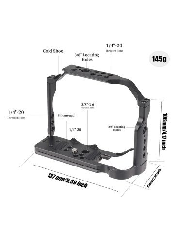 R10 Cage with Top Handle,Aluminium Alloy Camera Cage for Canon EOS R10 Mirrorless Cameras