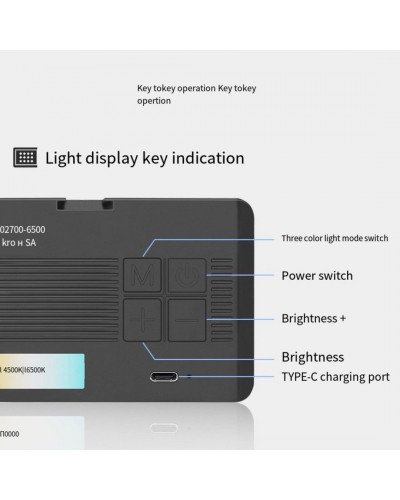 M140 Pocket Fill Light Dimmable 2700-6500k 2000mAh Portable LED Video Light