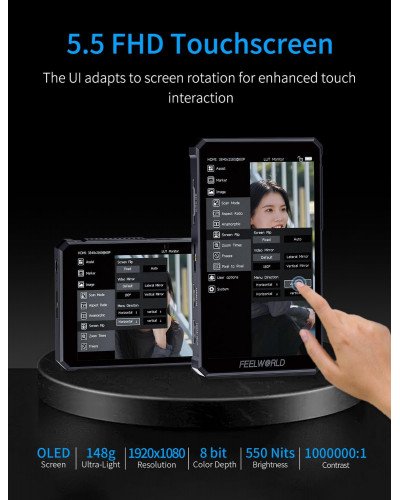 FeelWorld PS6 5.5" OLED Vertical Horizontal On-Camera Monitor