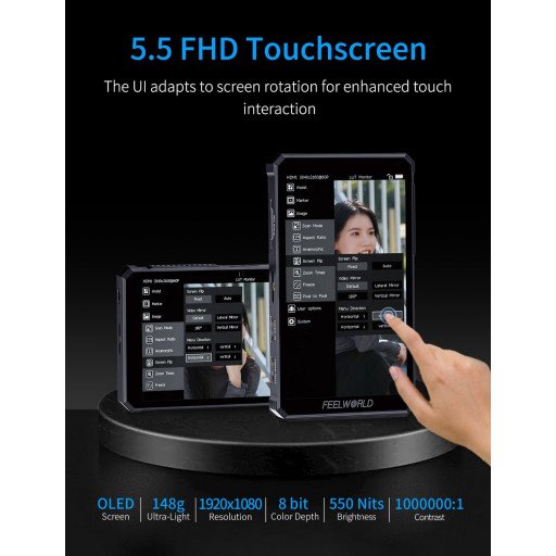 FeelWorld PS6 5.5" OLED Vertical Horizontal On-Camera Monitor