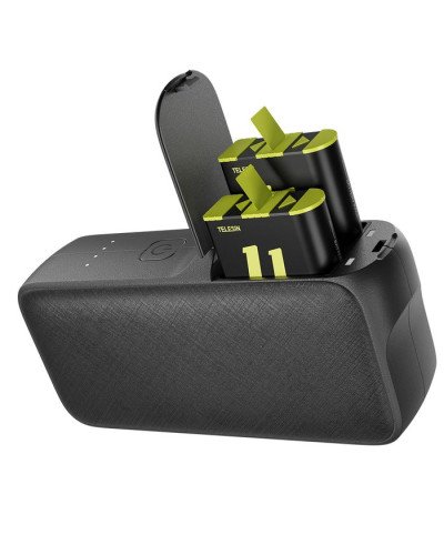 TELESIN Power Bank Storage Charging Case for GoPro Battery for GoPro Hero 12/11/10/9/8/7/6/5