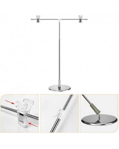 Adjustable T-Shape Photography Backdrop Stand with Clamps Stainless Steel Floor Mount