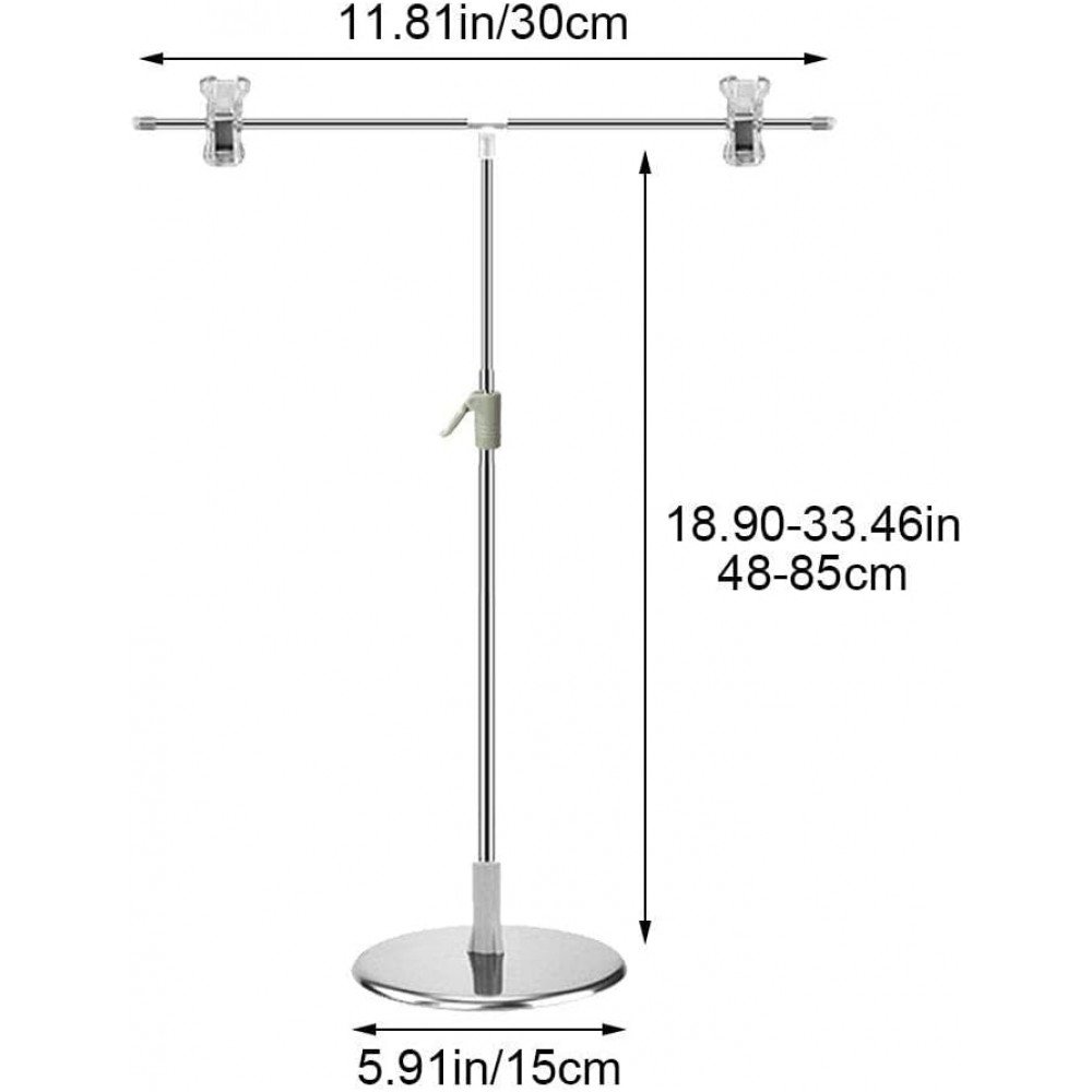 Adjustable T-Shape Photography Backdrop Stand with Clamps Stainless ...