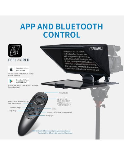 FEELWORLD TP16 16 Inch Folding Teleprompter Supports up to 16" Tablet Horizontal Vertical Prompting