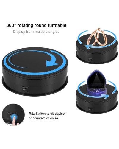 PULUZ 15cm Adjusting Speed Rotating Turntable Display Stand Load 3kg(Black)