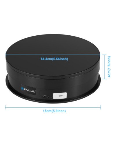 PULUZ 15cm Adjusting Speed Rotating Turntable Display Stand Load 3kg(Black)