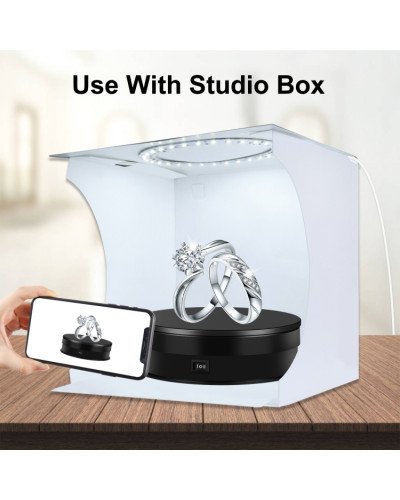 PULUZ 15cm Adjusting Speed Rotating Turntable Display Stand Load 3kg(Black)