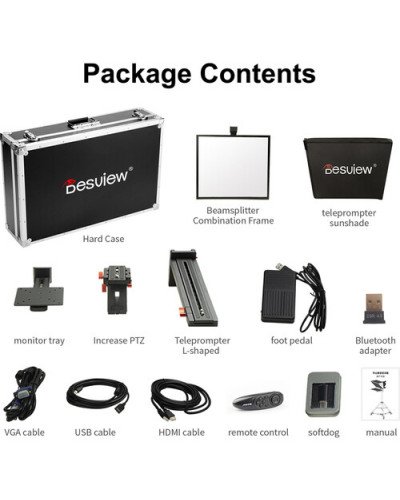 Desview T22 Teleprompter Set with 21.5" Self-Reversing Monitor