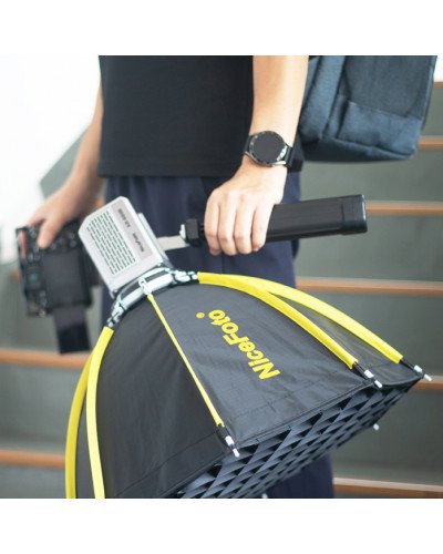 NiceFoto AR-600A Bi-Color Mini Portable LED Video Light With mini-60cm Softbox/Stand