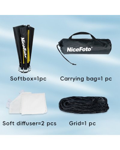 NiceFoto mini-Φ60g Quick Release Mini Bowens Mount Softbox 60cm