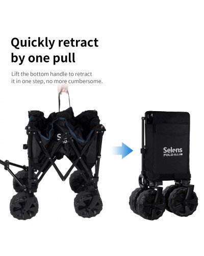 Selens Folding Outdoor Cart Beach Wagon with Big 360 Universal Wheels Storage bags for Photography Camping and Picnic