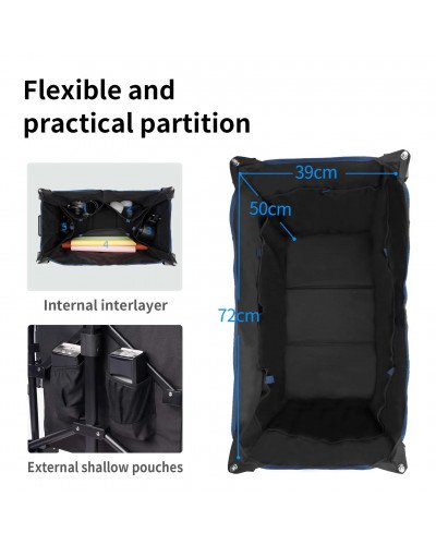 Selens Folding Outdoor Cart Beach Wagon with Big 360 Universal Wheels Storage bags for Photography Camping and Picnic