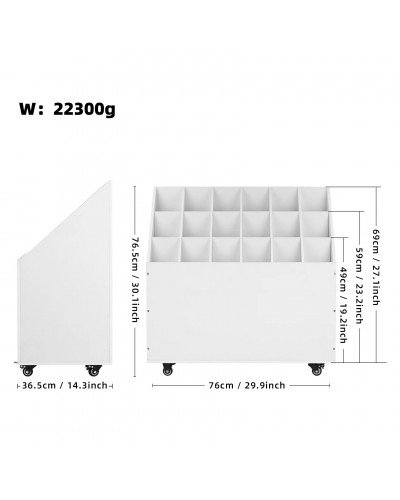 Selens Studio Storage Box for Stand Umbrella Backdrop - White 18 Grids