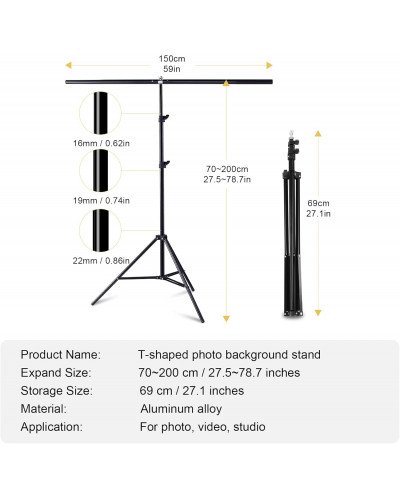 Selens T Type Background Stand 150*200cm / PVC Chroma Stand