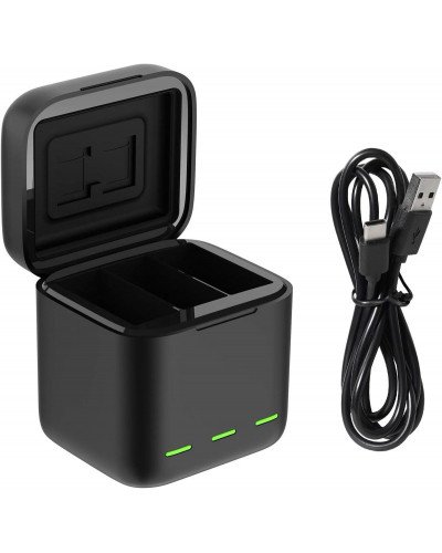 TELESIN 3-Channel Battery Charger & Storage Box for GoPro 9/10/11/12 Batteries