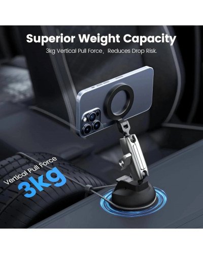 TELESIN Suction Cup Magnetic Phone Mount Holder Smartphone Magsafe