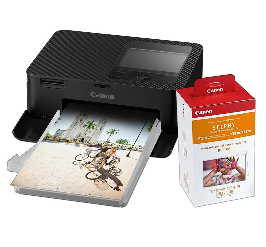 Canon SELPHY CP1500 Compact Photo Printer with RP-108 Color Ink and Paper Set