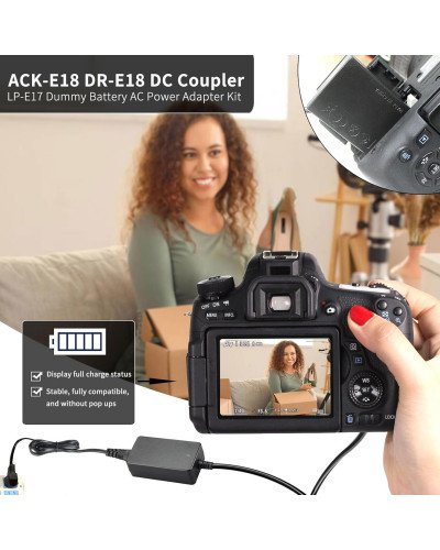 LP-E17 Dummy Battery ACK-E18 DR-E18 for Canon EOS R8 R10 77D 200D 250D 750D 760D 800D 850D 8000D RP