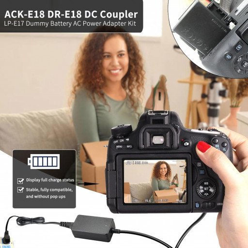 LP-E17 Dummy Battery ACK-E18 DR-E18 for Canon EOS R8 R10 77D 200D 250D 750D 760D 800D 850D 8000D RP