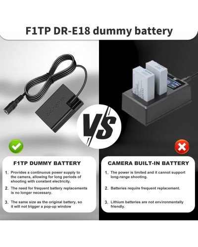 LP-E17 Dummy Battery ACK-E18 DR-E18 for Canon EOS R8 R10 77D 200D 250D 750D 760D 800D 850D 8000D RP