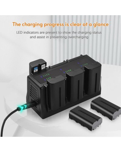 LED Display Charging Base 6-Slot Charger for NP-F970 NP-F750 NP-F550 NP-FZ100 LP-E6 EN-EL15 FNP-W235 Changeable Plate LED Display Charging Base 6-Slot Charger for NP-F970 NP-F750 NP-F550 NP-FZ100 LP-E6 EN-EL15 FNP-W235 Changeable Plate