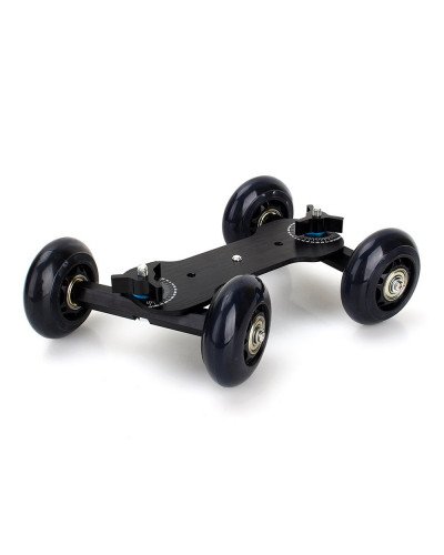 Camera Aluminum Slide Rail Car with Universal Camera Mount Screw, Black