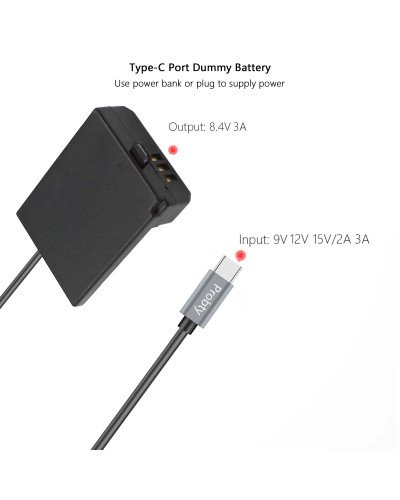 Type-C To LP-E10 LP E10 ACK-E10 DR-E10 Dummy Battery for Canon EOS 1100D 1200D 1300D 1500D 2000D 4000D