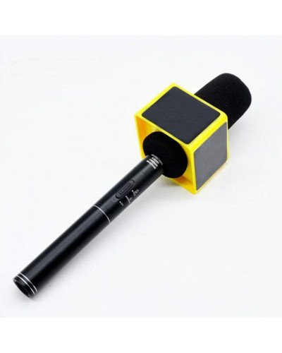 Yellow ABS Mic Microphone Interview Square Logo Flag Station