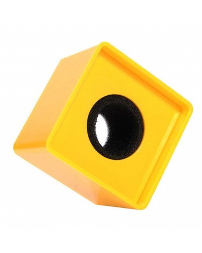 Yellow ABS Mic Microphone Interview Square Logo Flag Station