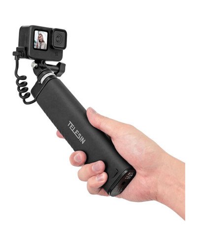 TELESIN Rechargeable Selfie Stick for Action Cameras & Smartphones