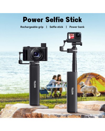 TELESIN Rechargeable Selfie Stick for Action Cameras & Smartphones