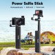 TELESIN Rechargeable Selfie Stick for Action Cameras & Smartphones
