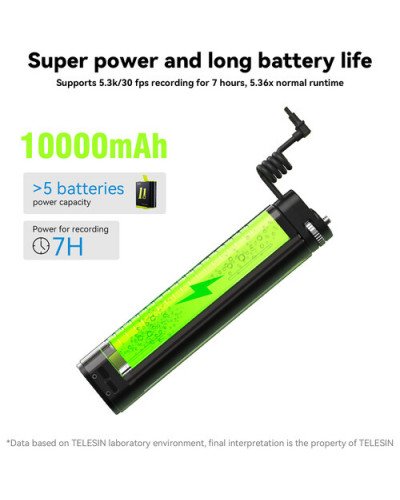 TELESIN Rechargeable Selfie Stick for Action Cameras & Smartphones