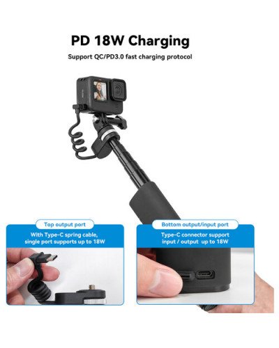 TELESIN Rechargeable Selfie Stick for Action Cameras & Smartphones