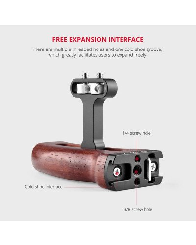 Universal Camera Cage Wooden Handle Left/Right Side Hand Grip