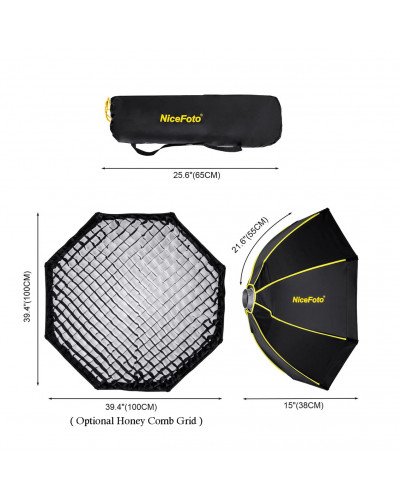 Nicefoto ES-100 100cm Octagon Quick Set Up Softbox with Grid 