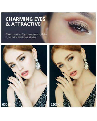 16cm LED Ring Vlogging Photography Video Lights with Mobile Clamp&Light Stand